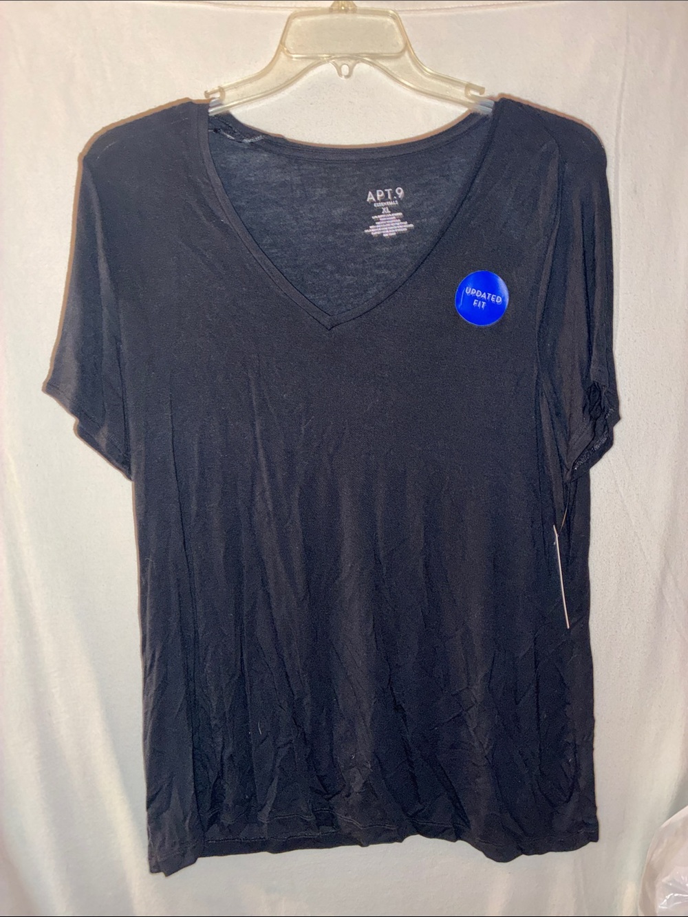 Apt. 9 Black V-Neck Tee - Lightweight Classic